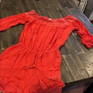 Red one piece - shorts style